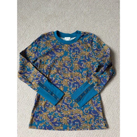Sundance Tops - Sundance Women Teal Paisley Thermal Knit Roseanne Long Sleeve Top Large